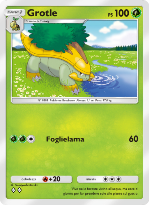 Grotle 011/207 — Scontro Spaziotemporale (Italian Pokémon TCG card)