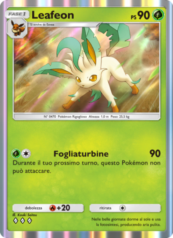 Leafeon 020/207 — Scontro Spaziotemporale (Italian Pokémon TCG card)