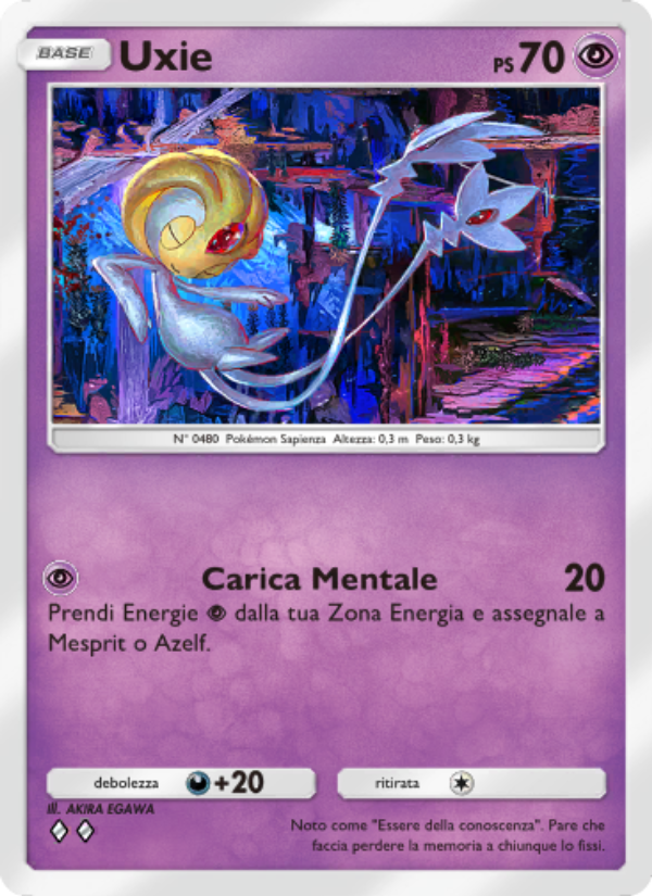 Uxie 075/207 — Scontro Spaziotemporale (Italian Pokémon TCG card)