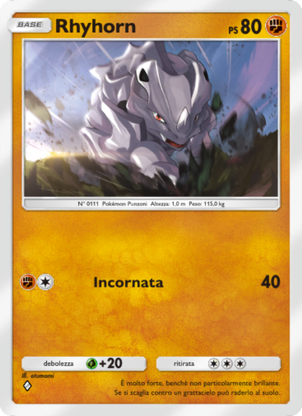 Rhyhorn 080/207 — Scontro Spaziotemporale (Italian Pokémon TCG card)