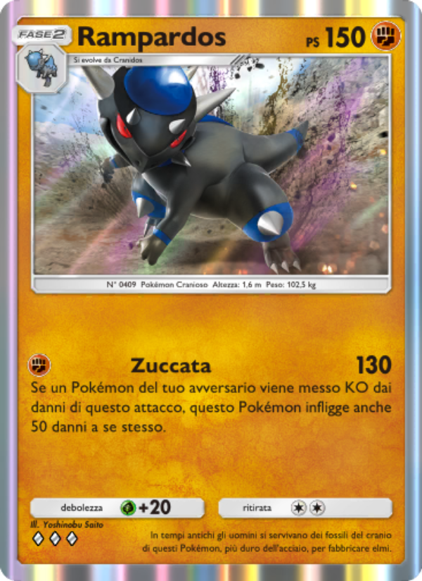 Rampardos 089/207 — Scontro Spaziotemporale (Italian Pokémon TCG card)