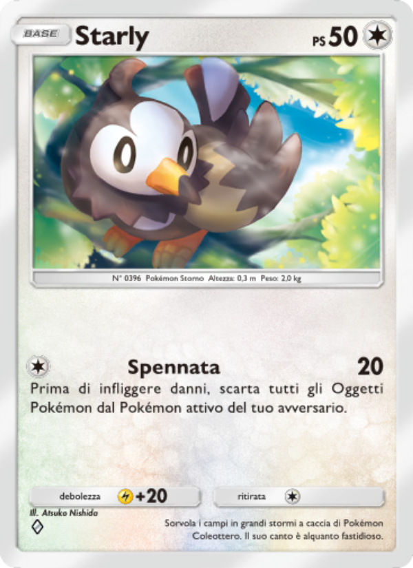 Starly 132/207 — Scontro Spaziotemporale (Italian Pokémon TCG card)