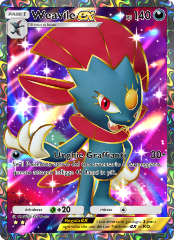 Weavile-ex 186/207 — Scontro Spaziotemporale (Italian Pokémon TCG card)