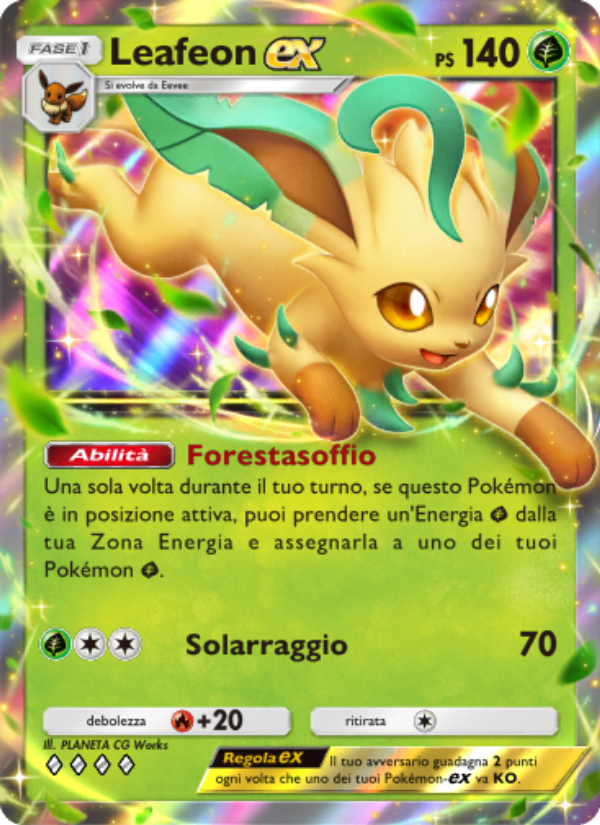 Leafeon-ex 010/96 — Luce Trionfale (Italian Pokémon TCG card)