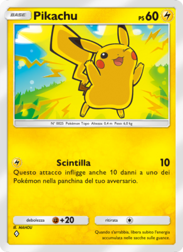 Pikachu 025/96 — Luce Trionfale (Italian Pokémon TCG card)
