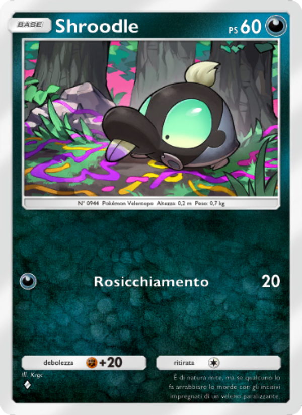 Shroodle 050/111 — Tripudio Splendente (Italian Pokémon TCG card)
