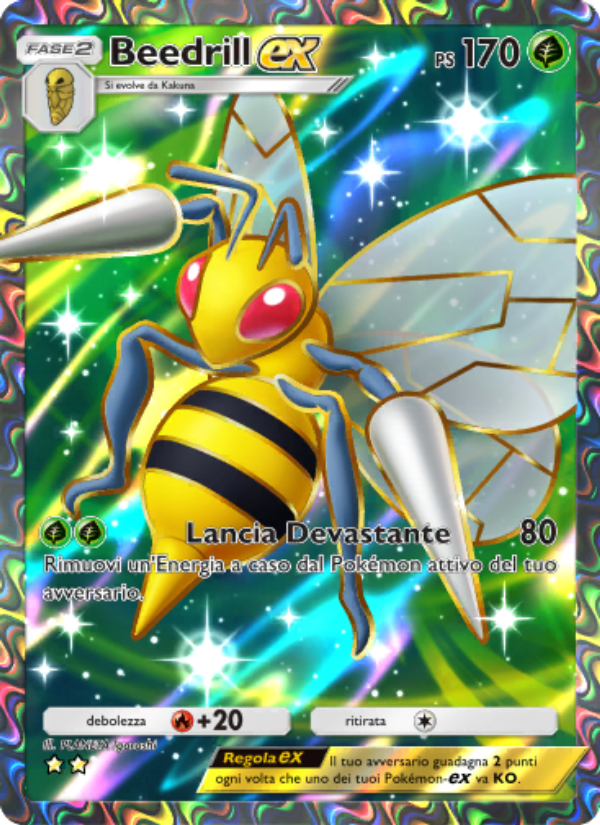 Beedrill-ex 079/111 — Tripudio Splendente (Italian Pokémon TCG card)
