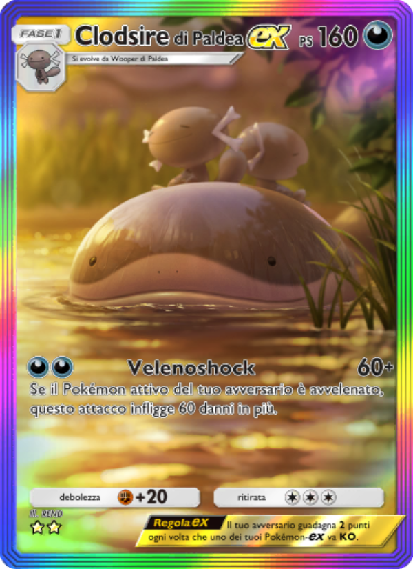 Clodsire di Paldea-ex 093/111 — Tripudio Splendente (Italian Pokémon TCG card)