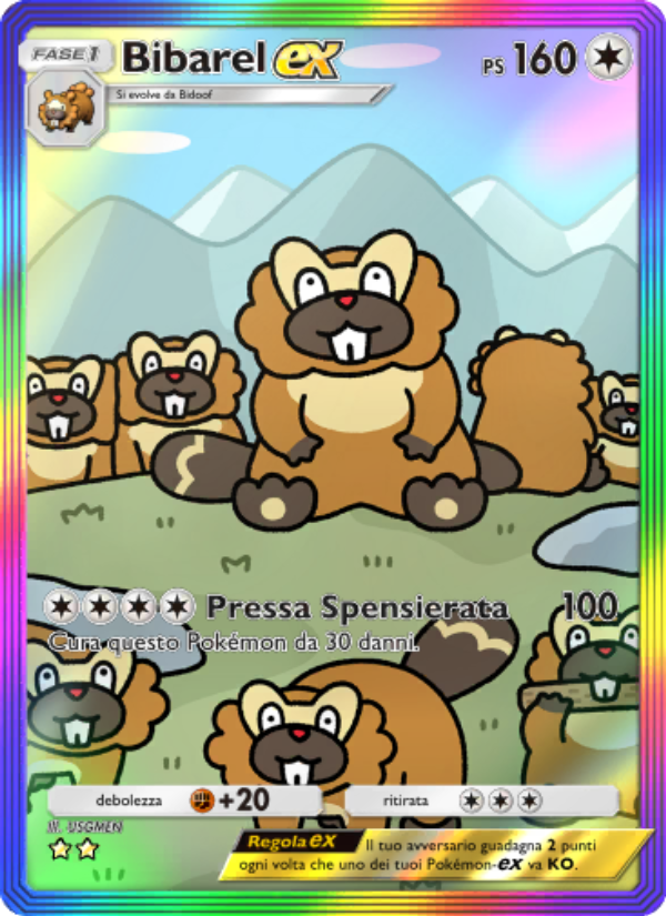 Bibarel-ex 095/111 — Tripudio Splendente (Italian Pokémon TCG card)