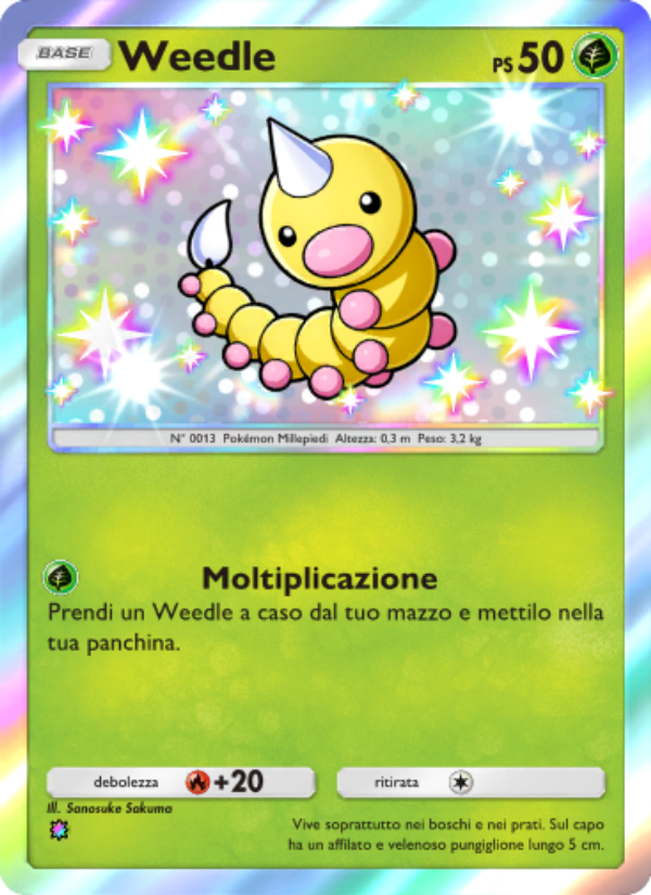 Weedle 097/111 — Tripudio Splendente (Italian Pokémon TCG card)