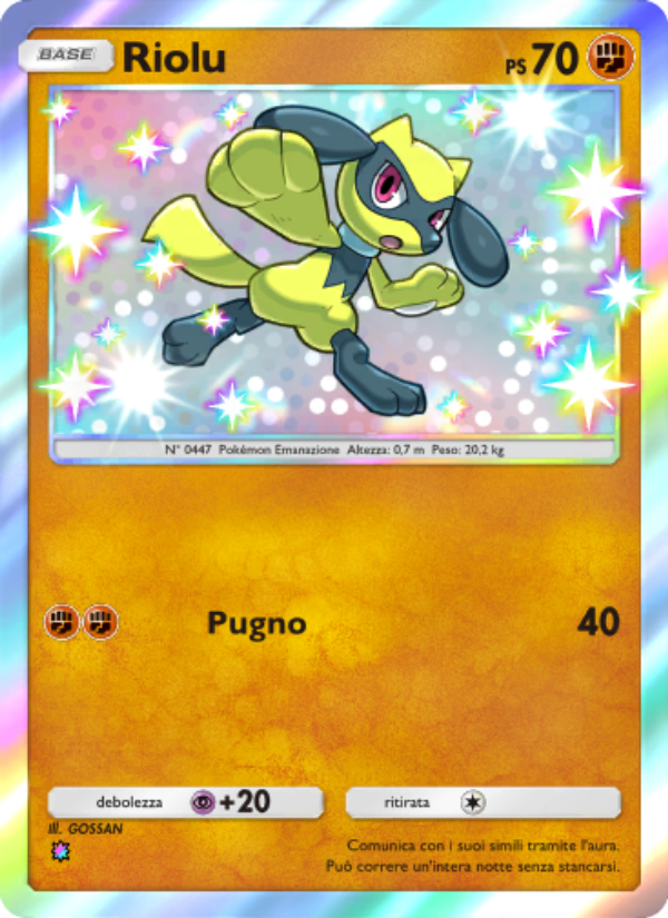 Riolu 104/111 — Tripudio Splendente (Italian Pokémon TCG card)