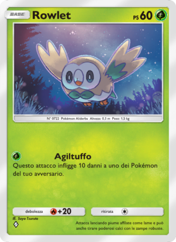 Rowlet 010/239 — Guardiani Astrali (Italian Pokémon TCG card)