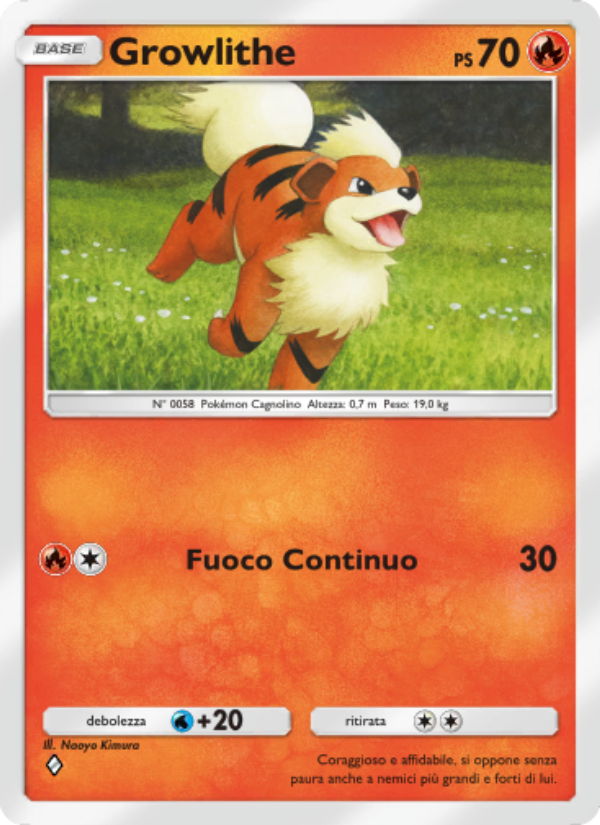 Growlithe 025/239 — Guardiani Astrali (Italian Pokémon TCG card)