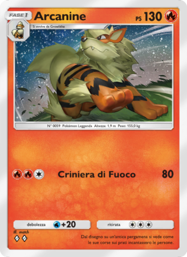Arcanine 026/239 — Guardiani Astrali (Italian Pokémon TCG card)