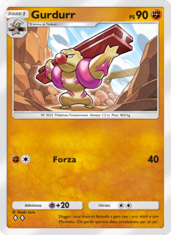 Gurdurr 095/239 — Guardiani Astrali (Italian Pokémon TCG card)