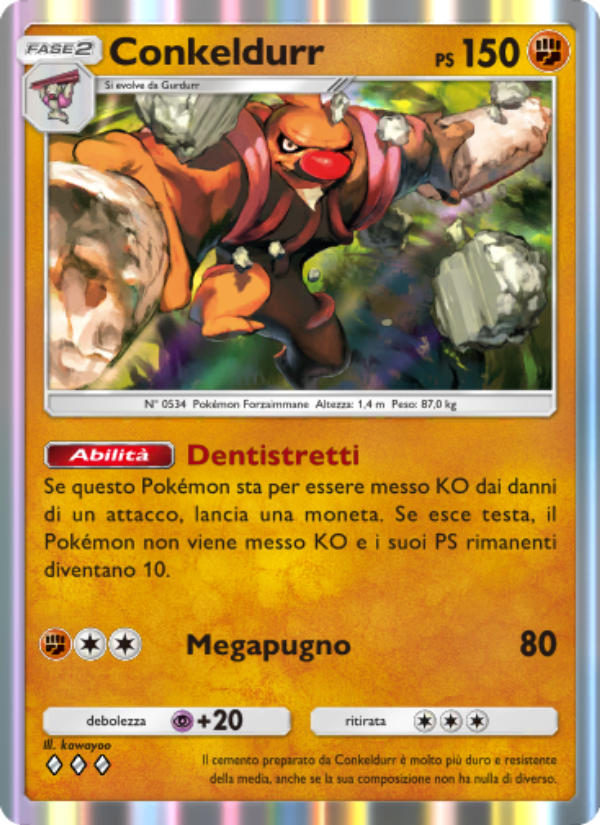 Conkeldurr 096/239 — Guardiani Astrali (Italian Pokémon TCG card)