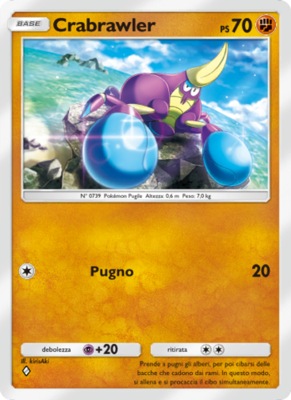 Crabrawler 097/239 — Guardiani Astrali (Italian Pokémon TCG card)