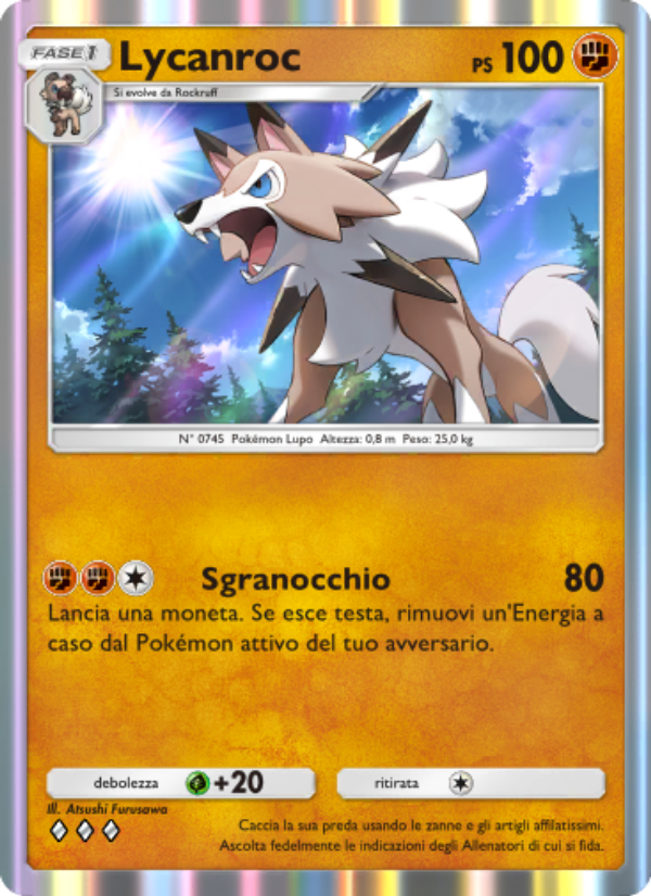 Lycanroc 100/239 — Guardiani Astrali (Italian Pokémon TCG card)