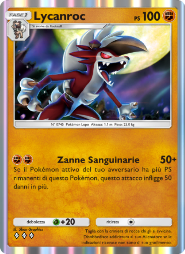 Lycanroc 101/239 — Guardiani Astrali (Italian Pokémon TCG card)