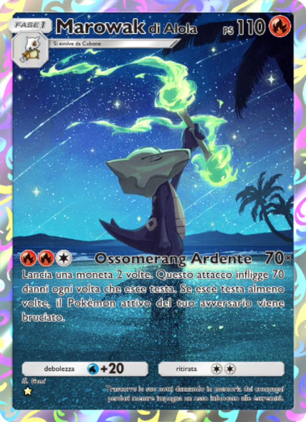 Marowak di Alola 160/239 — Guardiani Astrali (Italian Pokémon TCG card)
