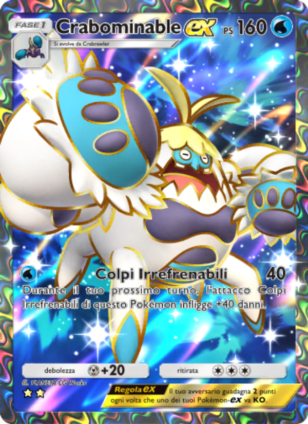 Crabominable-ex 183/239 — Guardiani Astrali (Italian Pokémon TCG card)