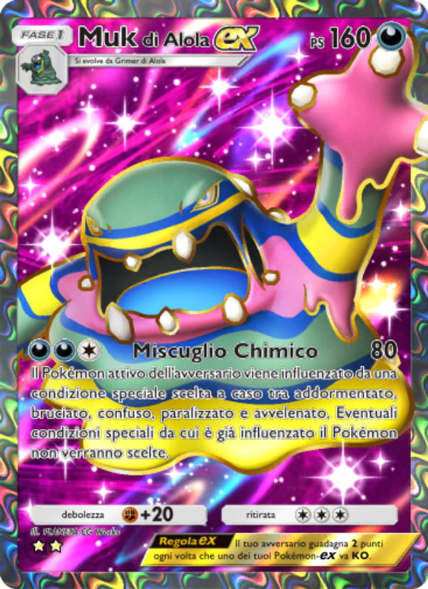 Muk di Alola-ex 188/239 — Guardiani Astrali (Italian Pokémon TCG card)