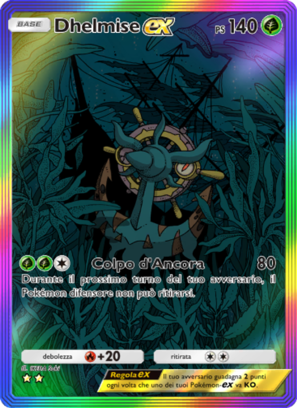 Dhelmise-ex 199/239 — Guardiani Astrali (Italian Pokémon TCG card)