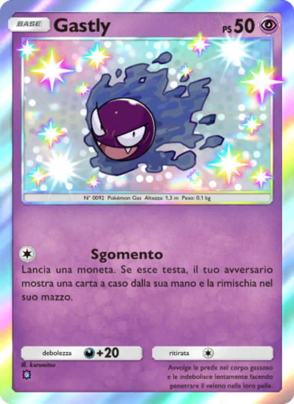 Gastly 220/239 — Celestial Guardians (Italian Pokémon TCG card)