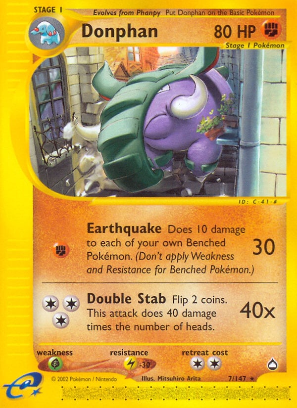 Donphan 007 — Aquapolis (Italian Pokémon TCG card)