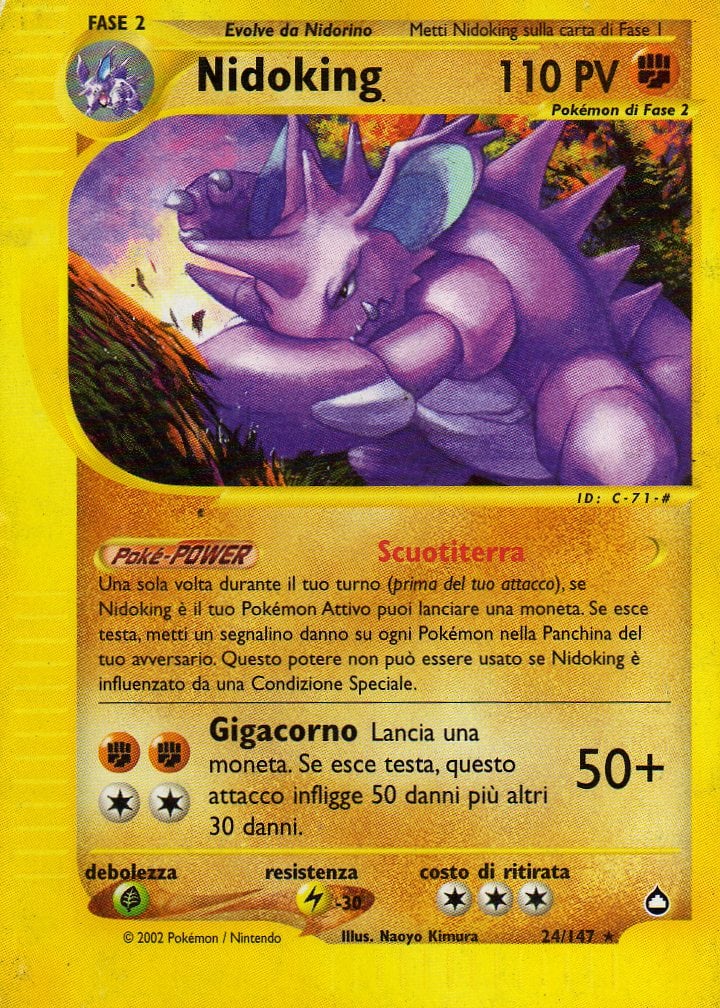 Nidoking 024 — Aquapolis (Italian Pokémon TCG card)