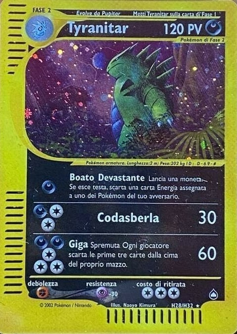 Tyranitar 028 — Aquapolis (Italian Pokémon TCG card)