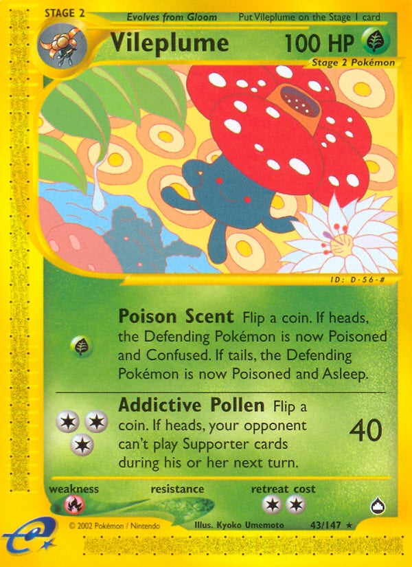 Vileplume 043 — Aquapolis (Italian Pokémon TCG card)
