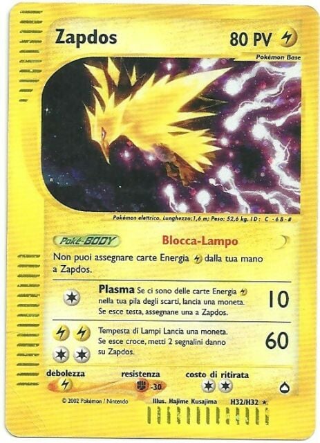 Zapdos 044 — Aquapolis (Italian Pokémon TCG card)
