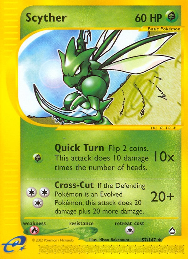 Scyther 057 — Aquapolis (Italian Pokémon TCG card)