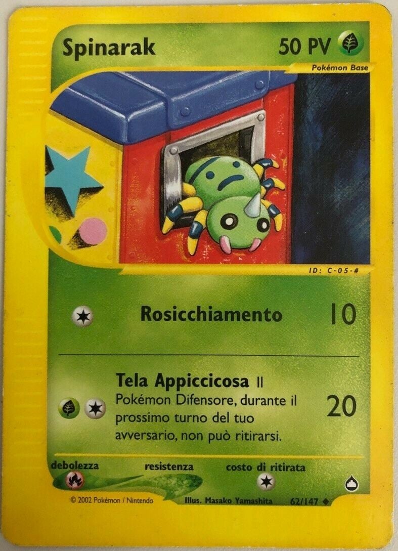 Spinarak 062 — Aquapolis (Italian Pokémon TCG card)