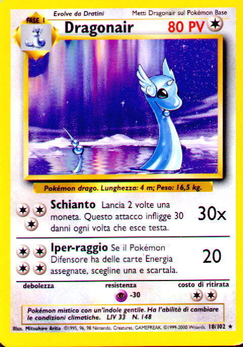 Dragonair 022 — Base Set 2 (Italian Pokémon TCG card)
