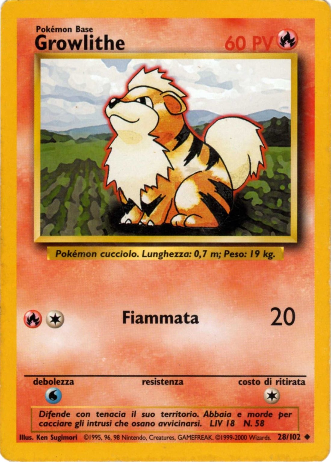 Growlithe 042 — Base Set 2 (Italian Pokémon TCG card)