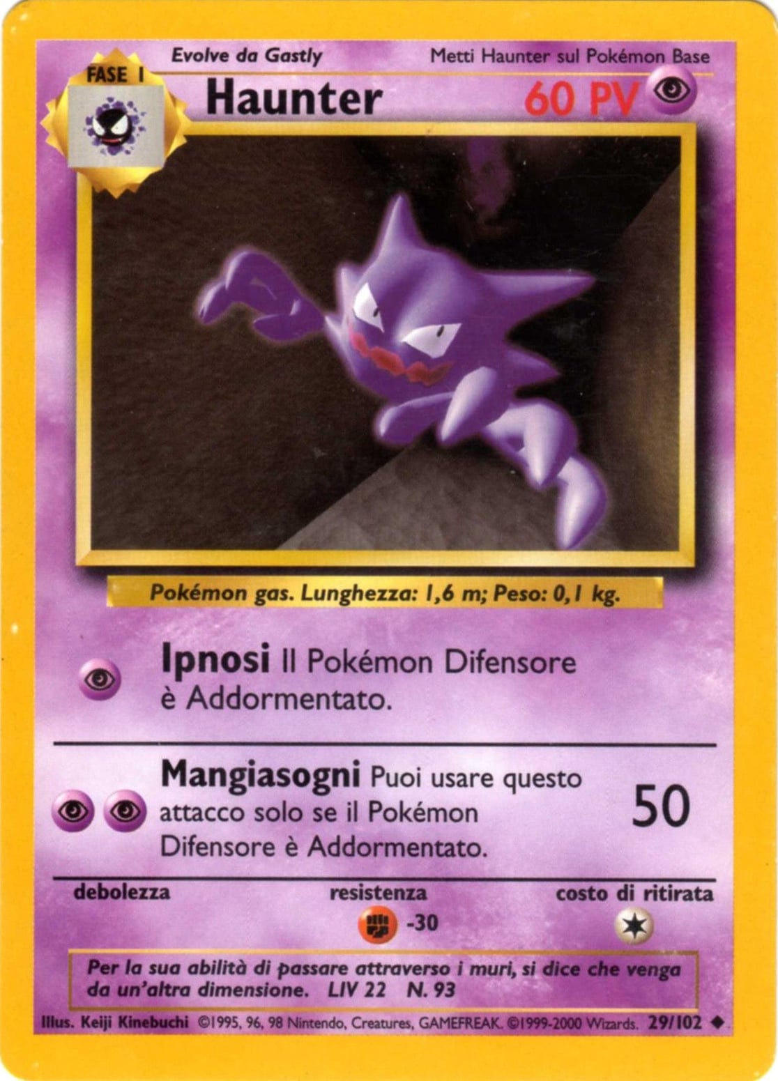 Haunter 043 — Base Set 2 (Italian Pokémon TCG card)