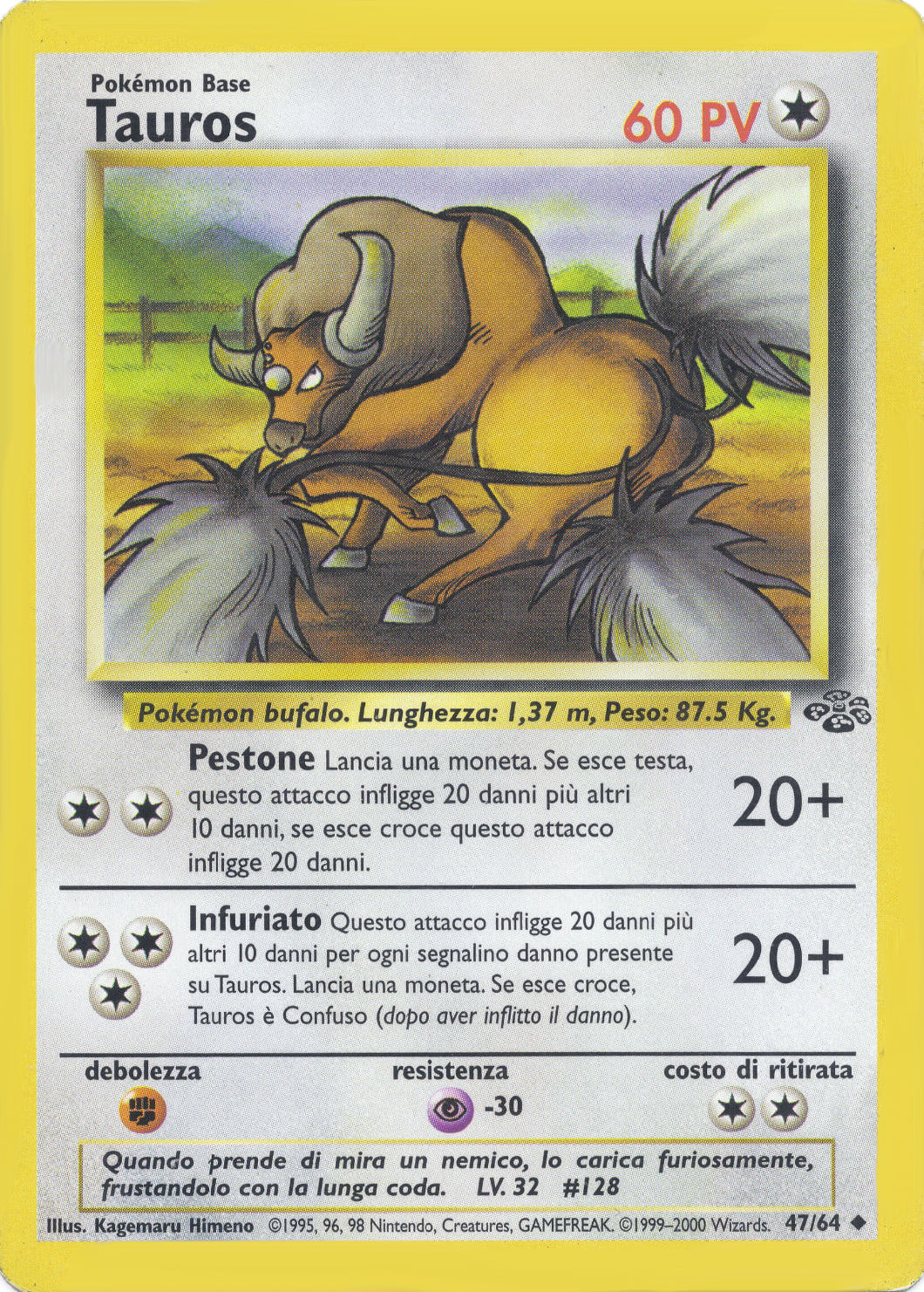 Tauros 062 — Base Set 2 (Italian Pokémon TCG card)