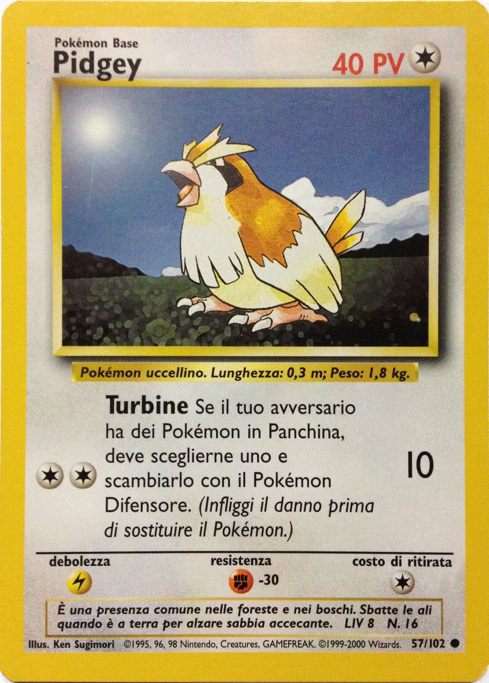 Pidgey 086 — Base Set 2 (Italian Pokémon TCG card)