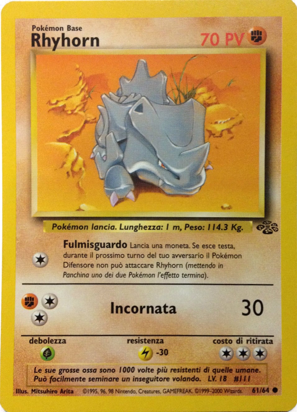 Rhyhorn 090 — Base Set 2 (Italian Pokémon TCG card)