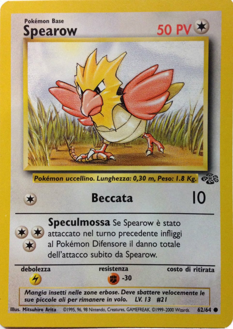 Spearow 092 — Base Set 2 (Italian Pokémon TCG card)