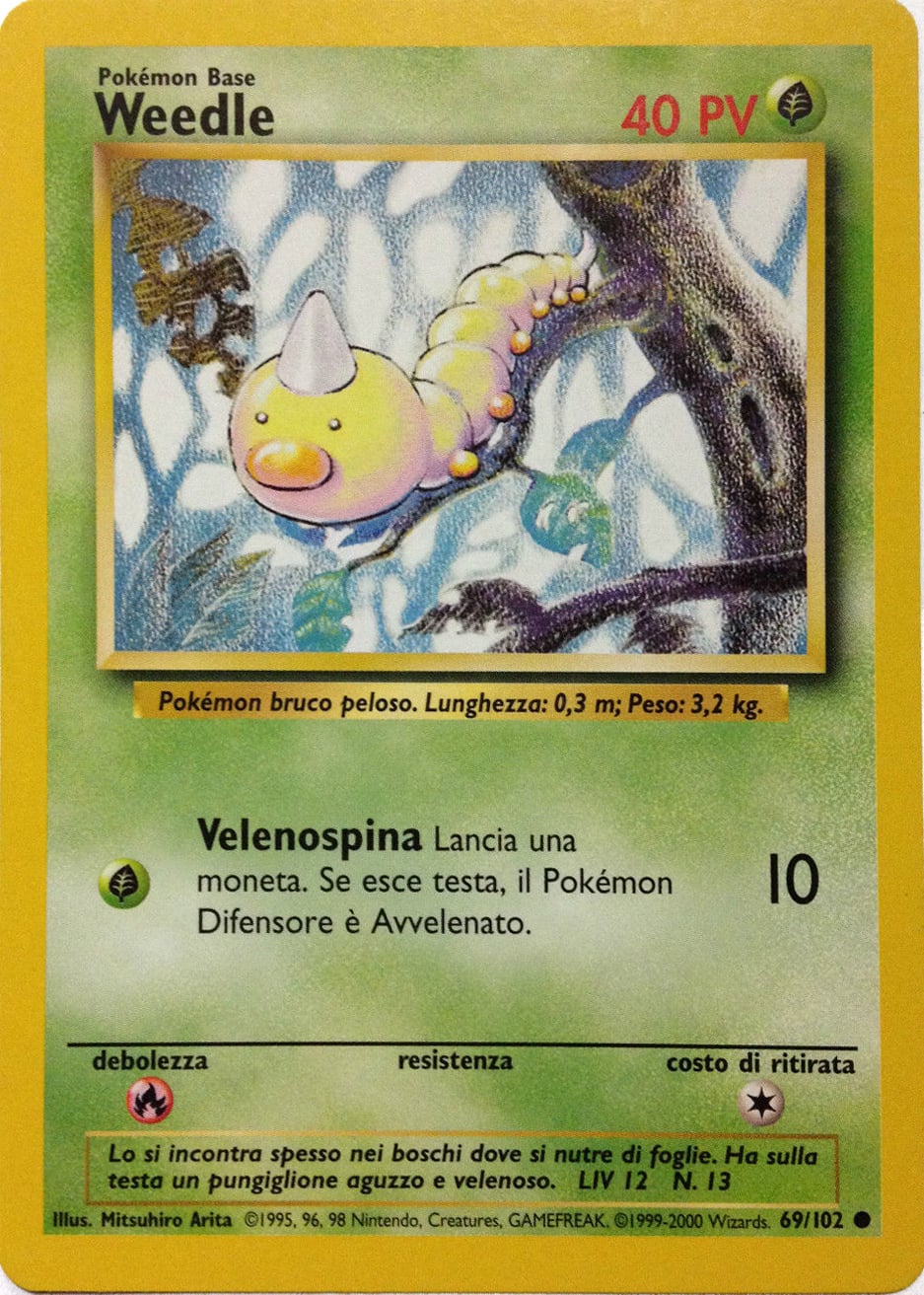 Weedle 100 — Base Set 2 (Italian Pokémon TCG card)