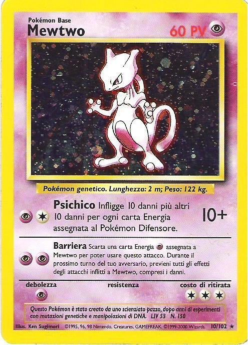 Mewtwo 010/102 — Set Base (Italian Pokémon TCG card)