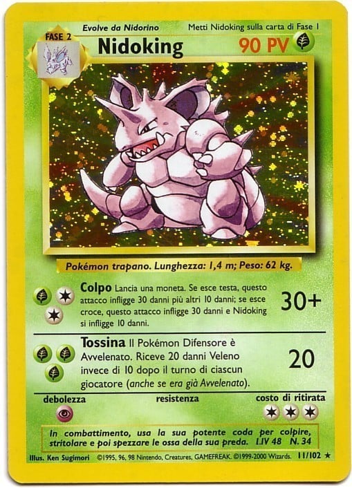 Nidoking 011/102 — Set Base (Italian Pokémon TCG card)