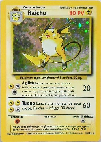 Raichu 014/102 — Set Base (Italian Pokémon TCG card)
