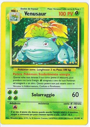 Venusaur 015/102 — Set Base (Italian Pokémon TCG card)