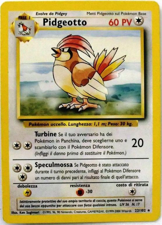 Pidgeotto 022/102 — Base Set (Italian Pokémon TCG card)
