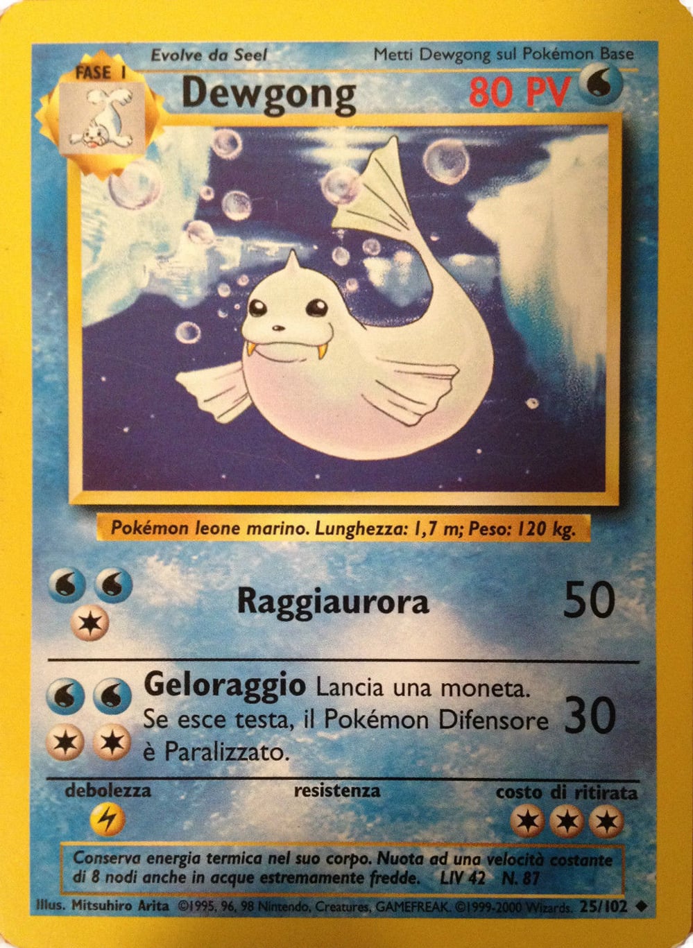 Dewgong 025/102 — Base Set (Italian Pokémon TCG card)