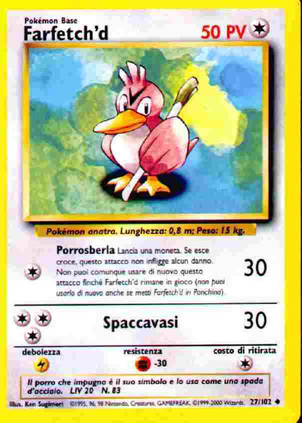 Farfetch'd 027/102 — Base Set (Italian Pokémon TCG card)
